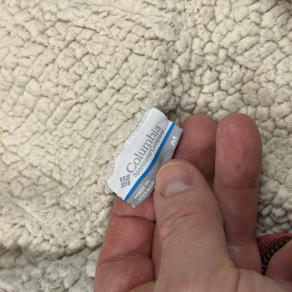 Columbia Women's Sherpa Lined Chore Hooded Jacket Red Zip Up Size M Lightweight - Picture 6 of 14